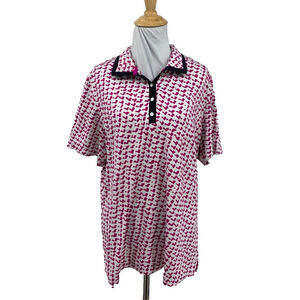 Tail Polo Shirt Womens XL Extra Large Printed Snap Button Short Sleeve Golf